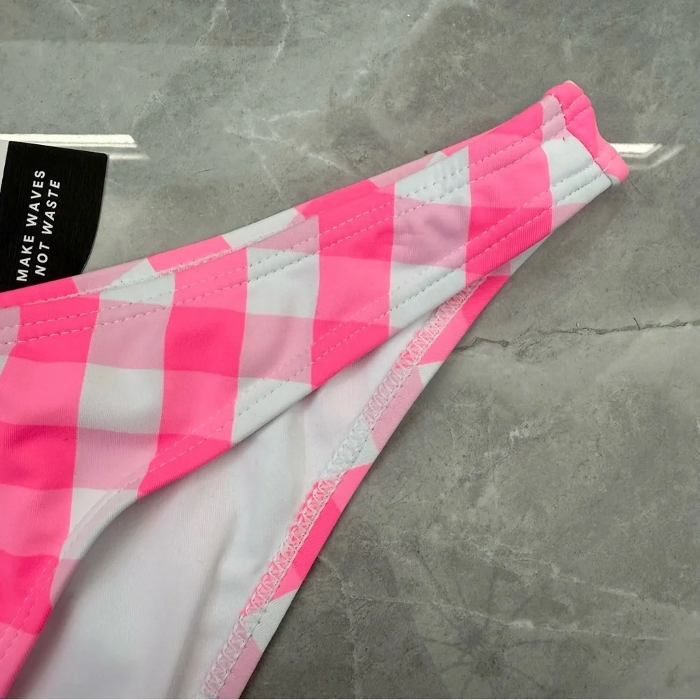 Women’s Cotton On Body High Side Brazilian Seam Bikini Bottom Checkered Swimsuit - Picture 5 of 14